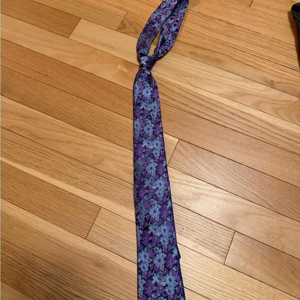 Joseph Purple and Blue Floral Tie